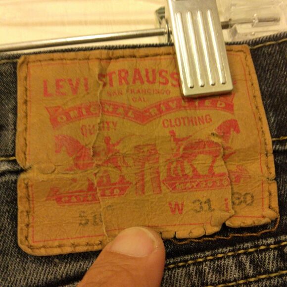 Levi's 510 skinny jeans mens 31x30 blue distressed denim stretch dark wash - Picture 5 of 11